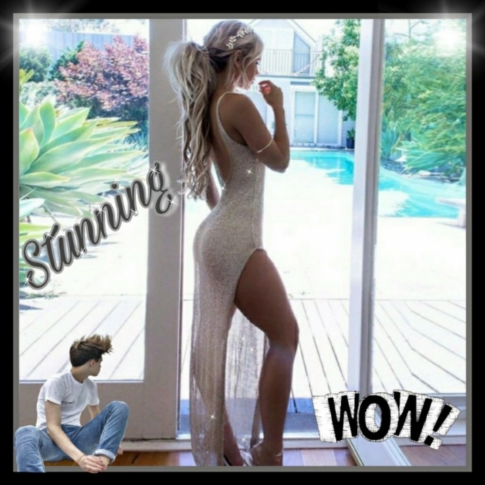 RESERVED Sexy transparent beach backless dress!